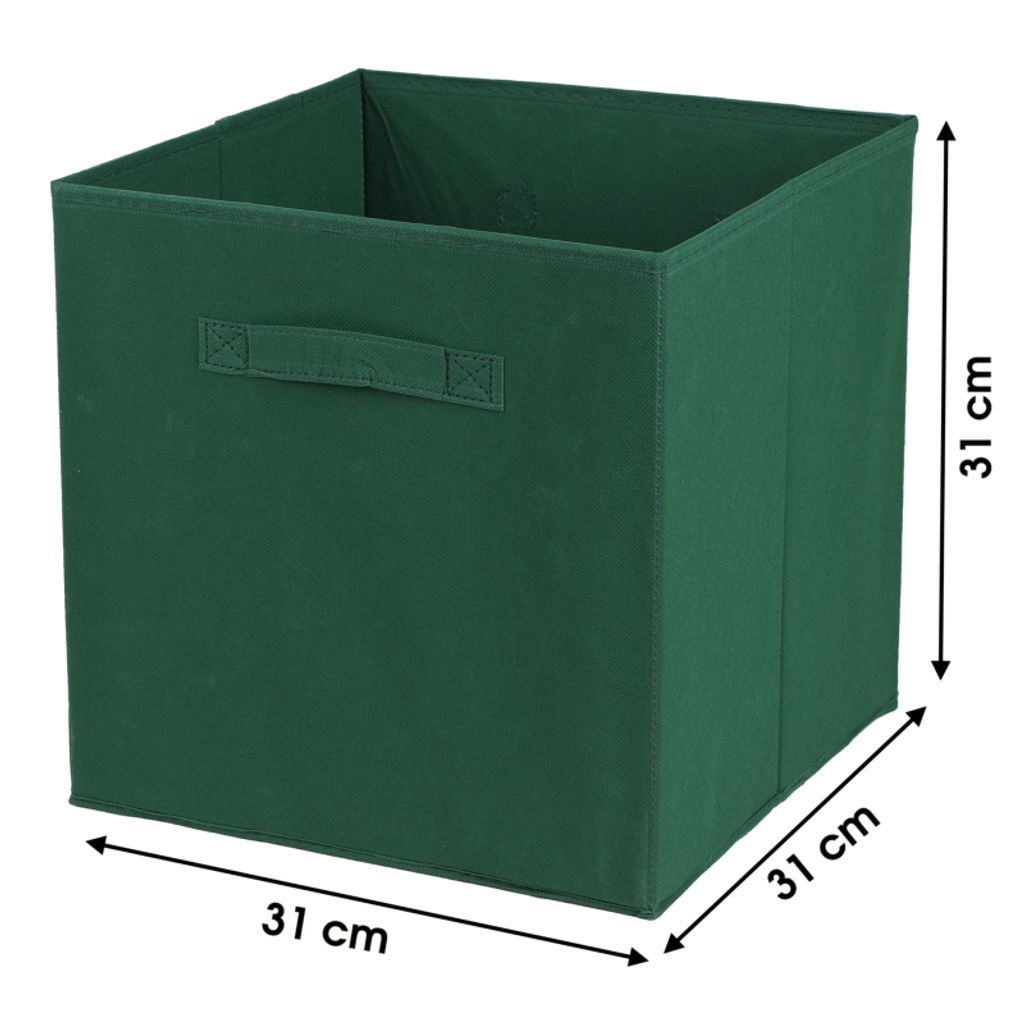 Aufbewahrungsbox Textil, dunkelgrün 31x31x31cm Produktbild 2