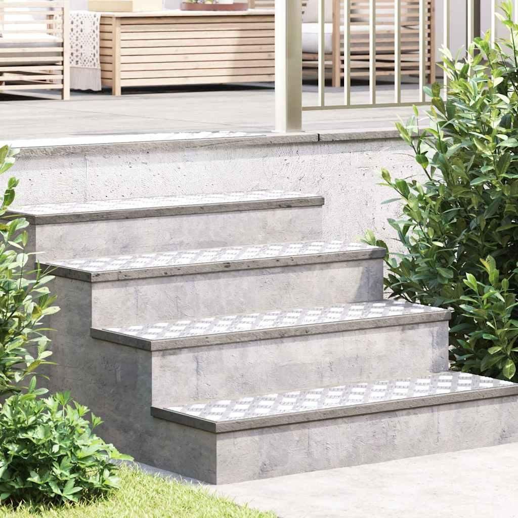 "2026 Promotion" Treppe Tritt Rechtwinklig 2 pcs Silber 100x25 cm Aluminium - Stufenmatten CC25669