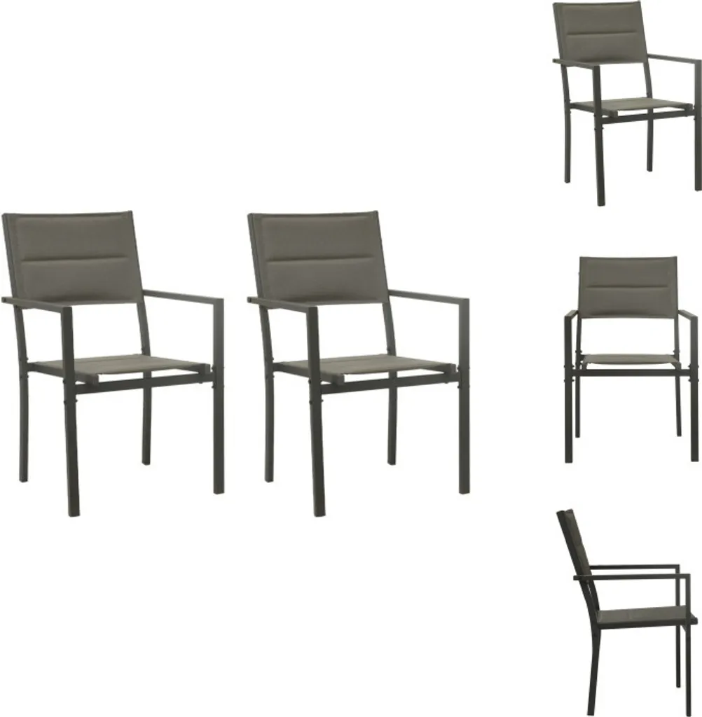 Prezzo Shock Set 2 Sedie vidaXL - Giardino e Terrazzo Antracite