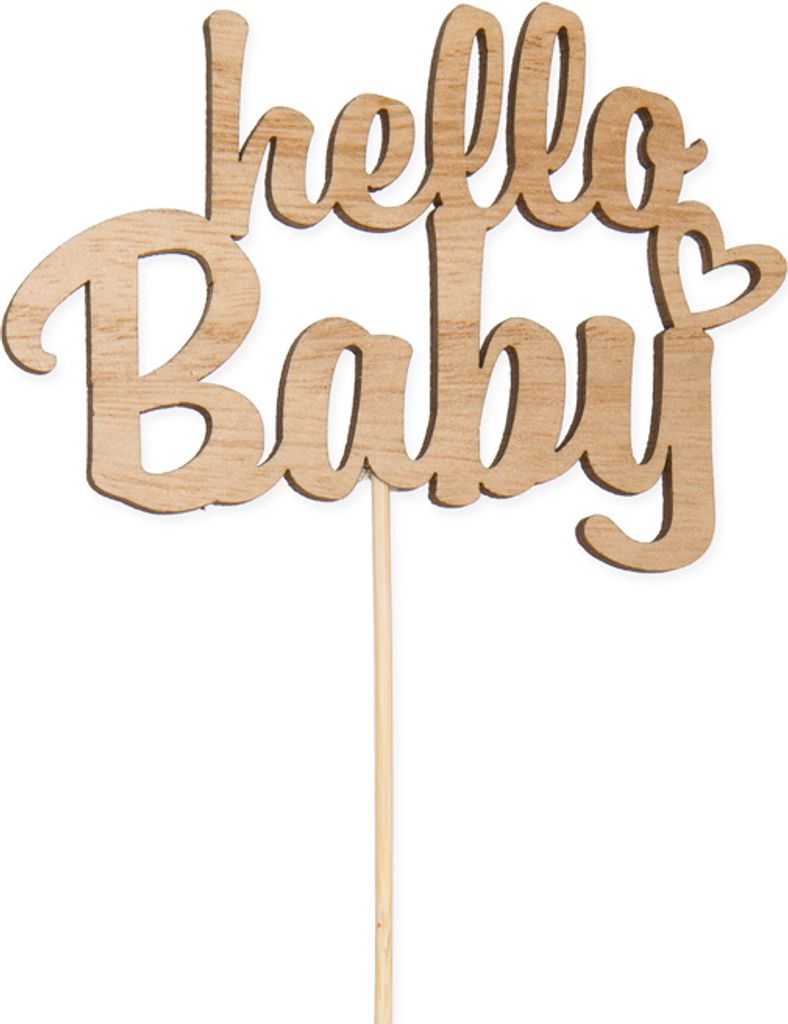 Holz-Stecker Hello Baby natur Geburt