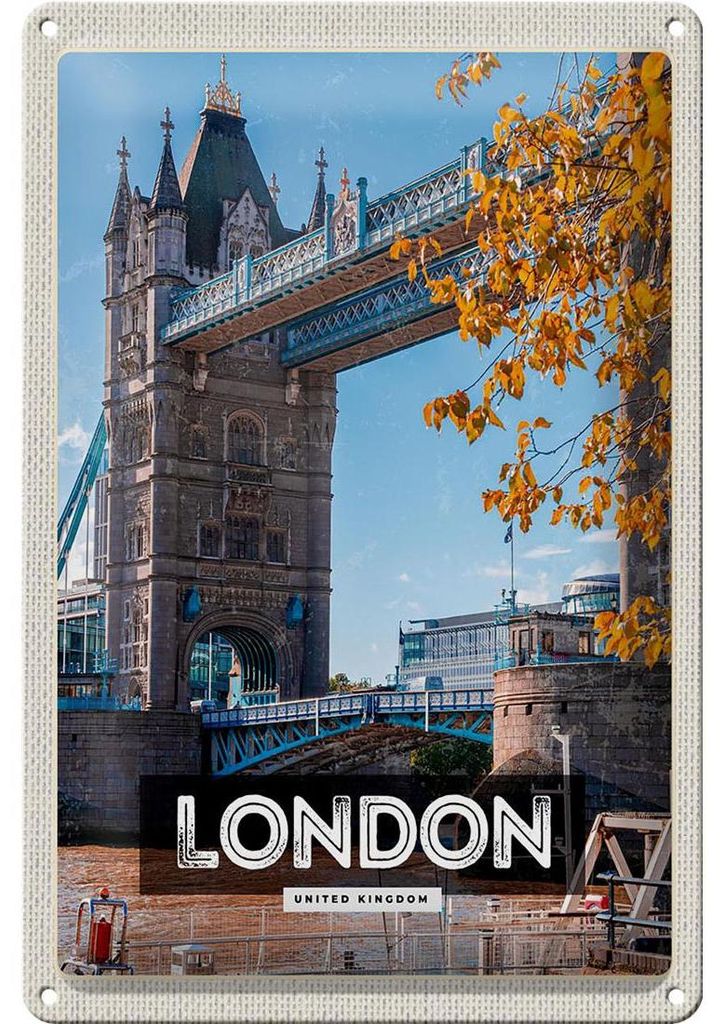 Blechschild Reise 20x30cm London UK Big Ben Reiseziel Produktbild 