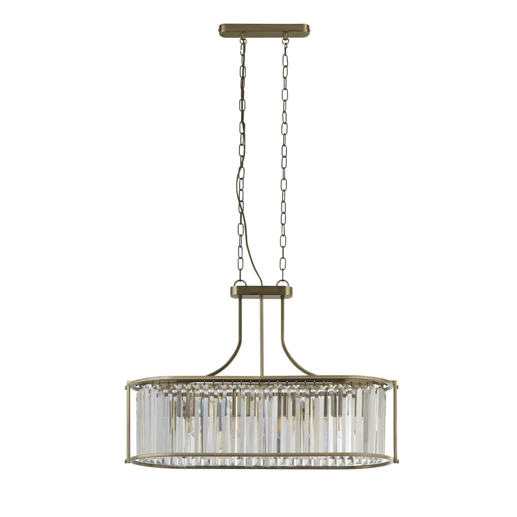 Lustre Victoria 5Lt ovale en laiton pour éclairage salle à manger