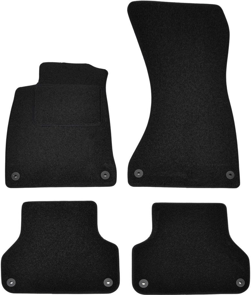 Tapis De Sol Noir Velours Pour Audi A4 2016-2024 4pcs, Image du produit 