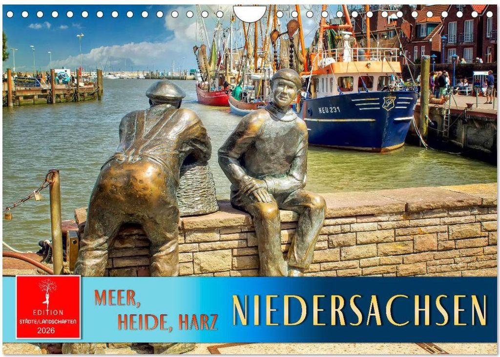 Niedersachsen - Meer, Heide, Harz (Wandkalender 2026 DIN A4 quer), CALVENDO Monatskalender