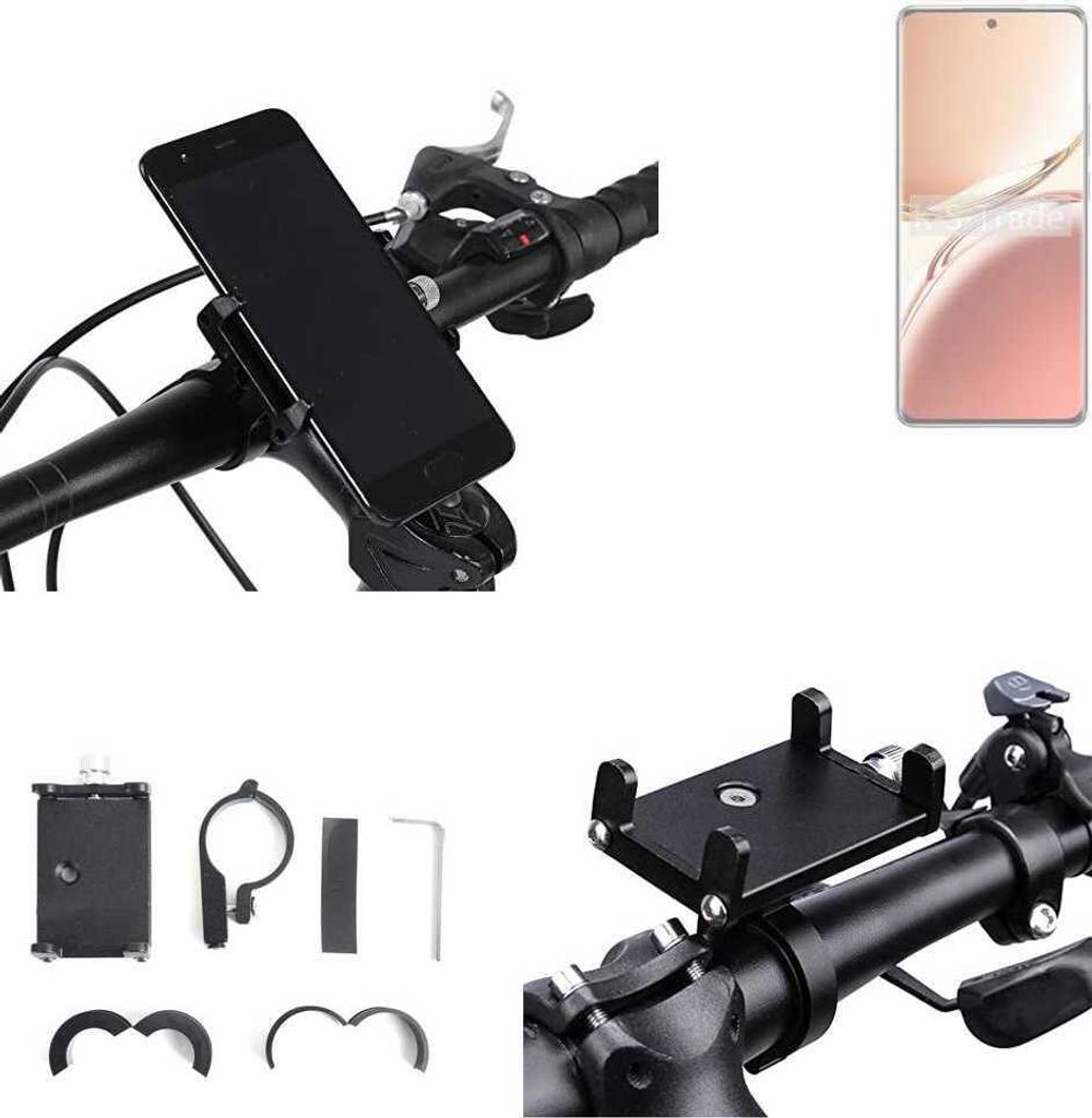 K-S-Trade Handyhalterung für das Fahrrad kompatibel mit Oppo A3 Pro Halter Lenkstange Fahrradhalterung Motorrad Bike Mount Befestigung Smartphone