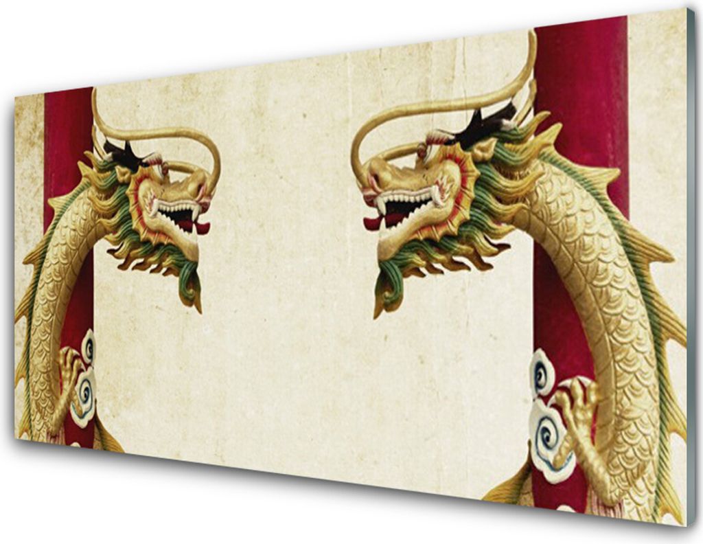 Küchenrückwand aus Glas 100x50cm Spritzschutz Drachen Kunst