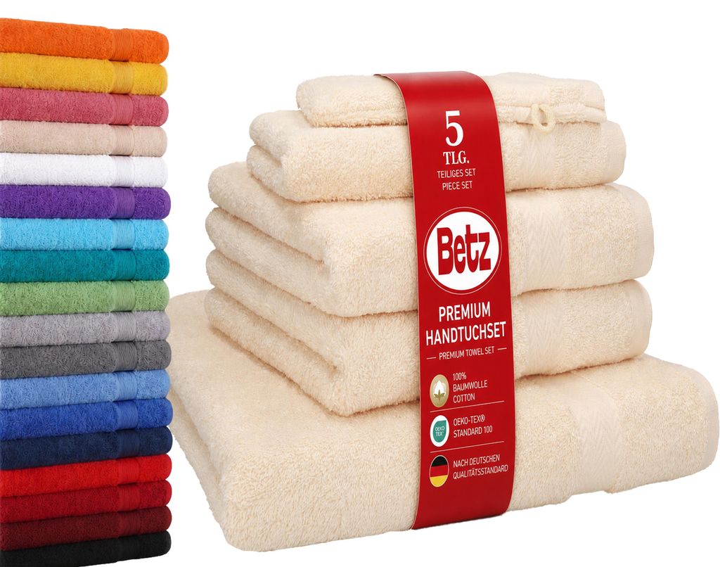 Betz 5-tlg. Handtuch-Set PREMIUM 1 Duschtuch 2 Handtücher 1 Produktbild 