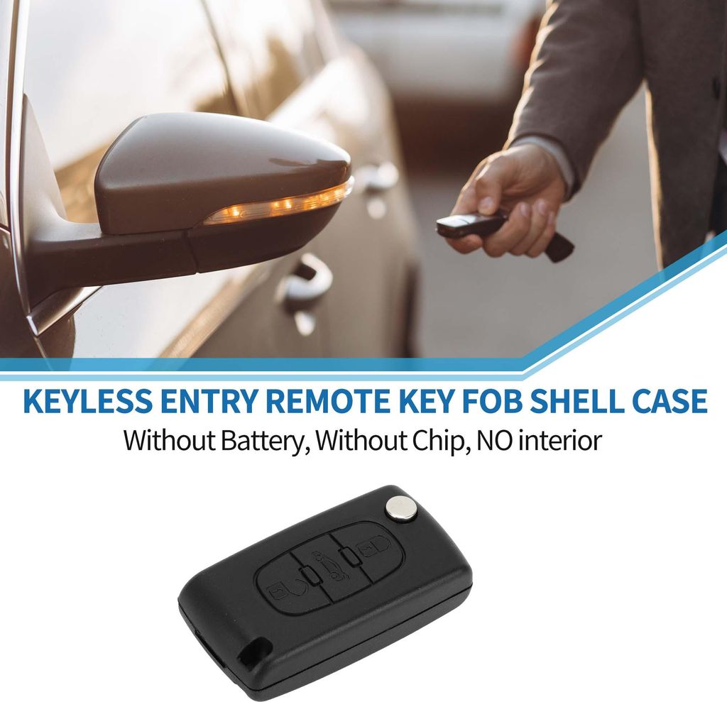 Coque De Clé À 3 Boutons Pour Télécommande D'Entrée Sans Image du produit 