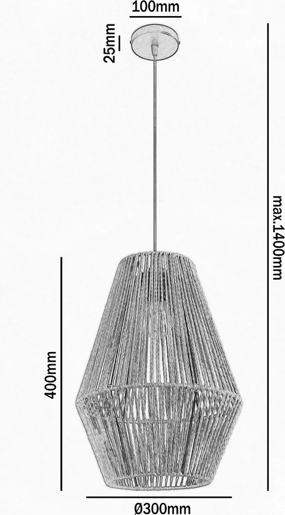 Suspension bohème 30 cm naturelle : la solution pour un éclairage doux E27