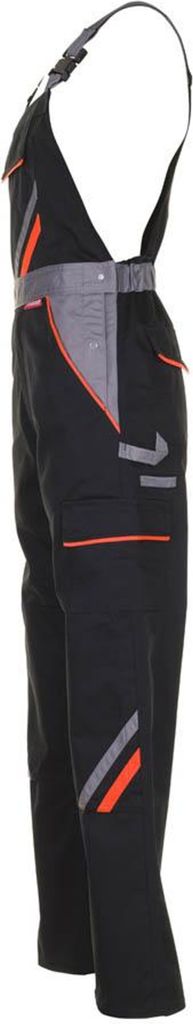 Planam Latzhose Visline, Gr. 46 schwarz/orange/zink Produktbild 