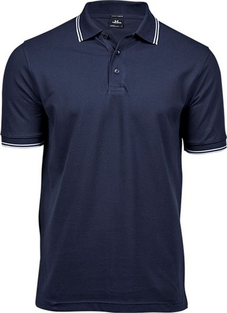 Tee Jays Herren Poloshirt, gestreift BC4042 (S) (Marineblau/Weiß)