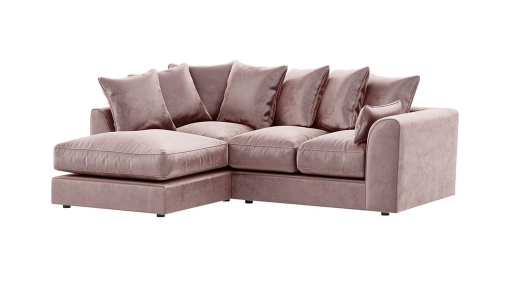 SLF24 - Linksseitiges Ecksofa Dillon Velvet - puderrosa - Kronos 27