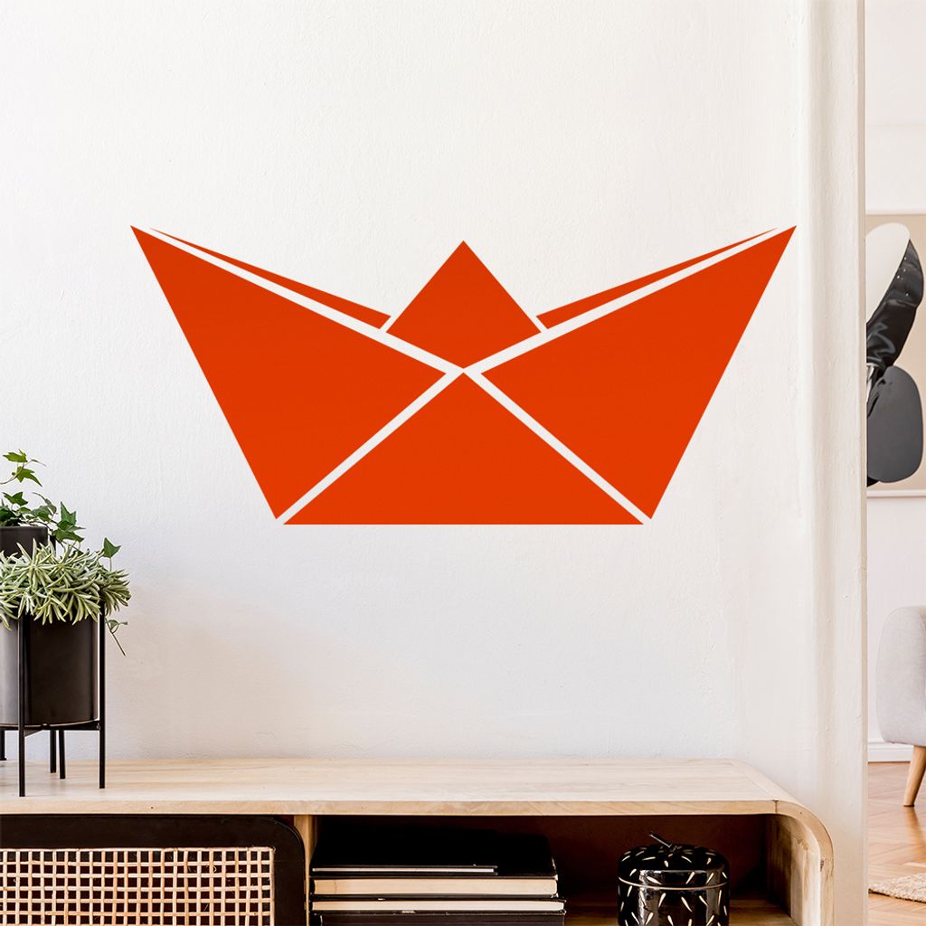 Papierfalten Schiffchen Wandtattoo Wandaufkleber Wall Sticker - Dekoration, Küche, Wohnzimmer, Schlafzimmer, Badezimmer