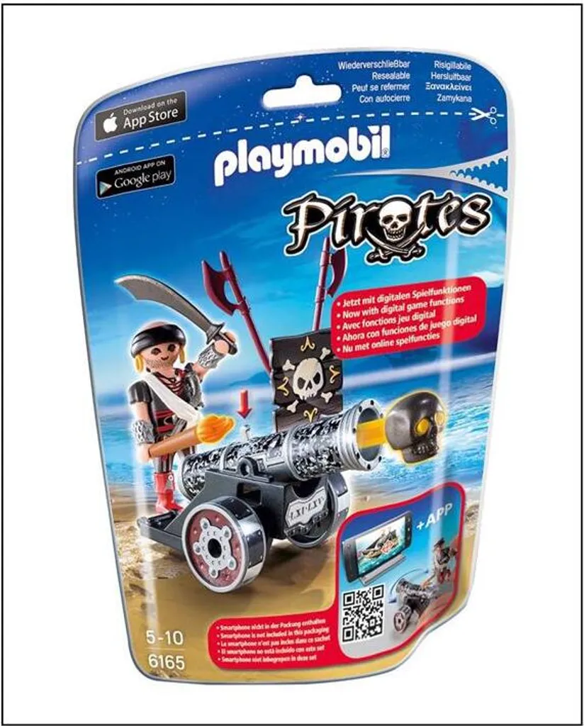 PLAYMOBIL 6165 Canon App Noir avec Figurine Corsaire et Projectile