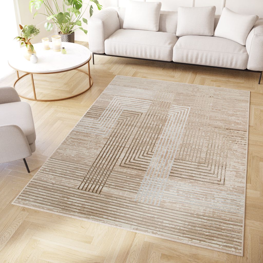 Tapiso Koberec Crystal Modern Brown Beige Cream Obývacia Obrázok produktu 