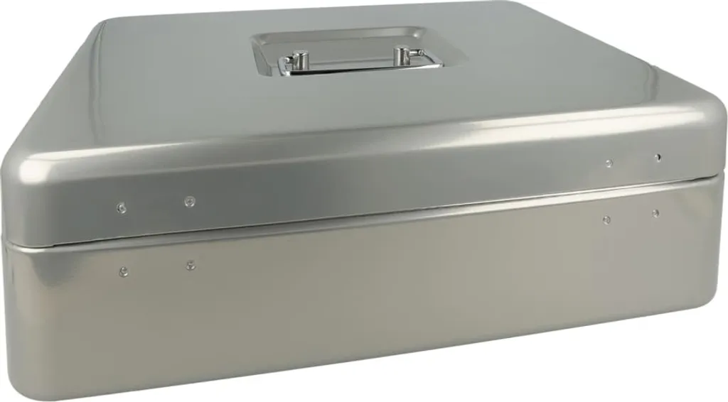 Westcott Caissette à monnaie 301x242x91 mm argentée avec 2 clés