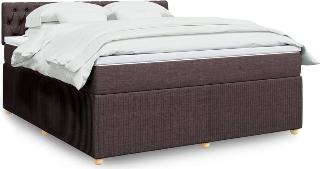 Maison Exclusive - Boxspringbett mit Matratze Dunkelbraun 180x200 cm Stoff