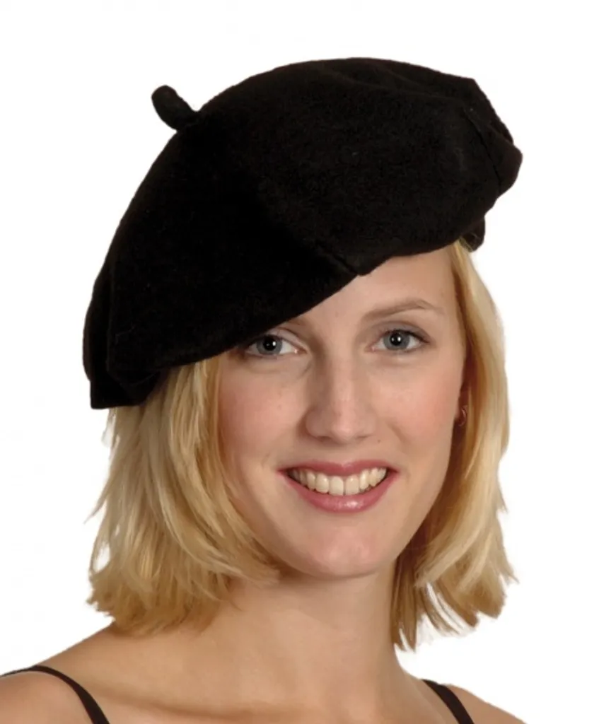 Béret noir ajustable taille unique - Ne serre pas et tient chaud