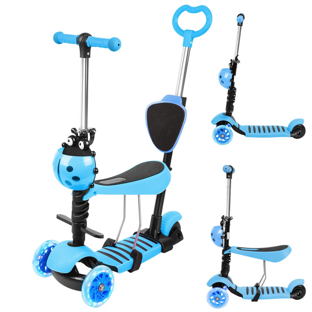5-in-1 Kinder Roller Scooter mit Abnehmbarer Sitz Produktbild 