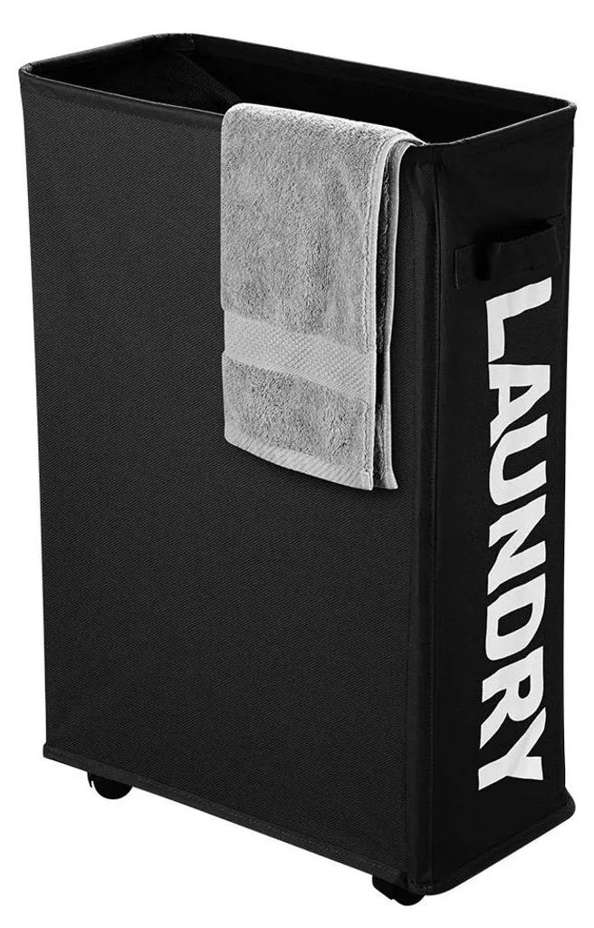 Panier à linge pour salle de bain étroite - Rangement 40L à roulettes