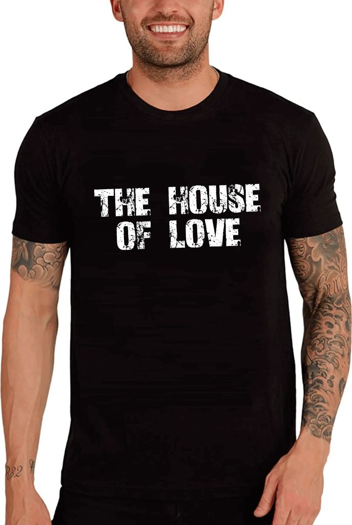 Herren Grafik T-Shirt Das Haus der Liebe – The House Of Love – Öko-Verantwortlich Vintage Jahrgang Kurzarm Lustige Druck Geburtstag Geschenk Mann