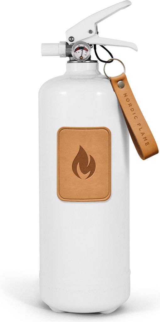 Nordic Flame Feuerlöscher LEATHER EDITION weiß Leder Produktbild 