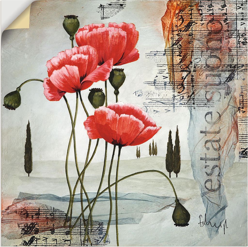 ARTland Wandbild, selbstklebend Klatschmohn Größe: 50x50 cm