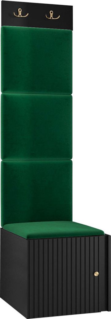 MIRJAN24 Garderoben-Set Orion Ryfel Slim XXII, Schuhschrank 1D, Kleiderhakenbrett, 4x Paneel 42x42, 2 Kleiderhaken für Kleidung, Metallgriffe (Far...