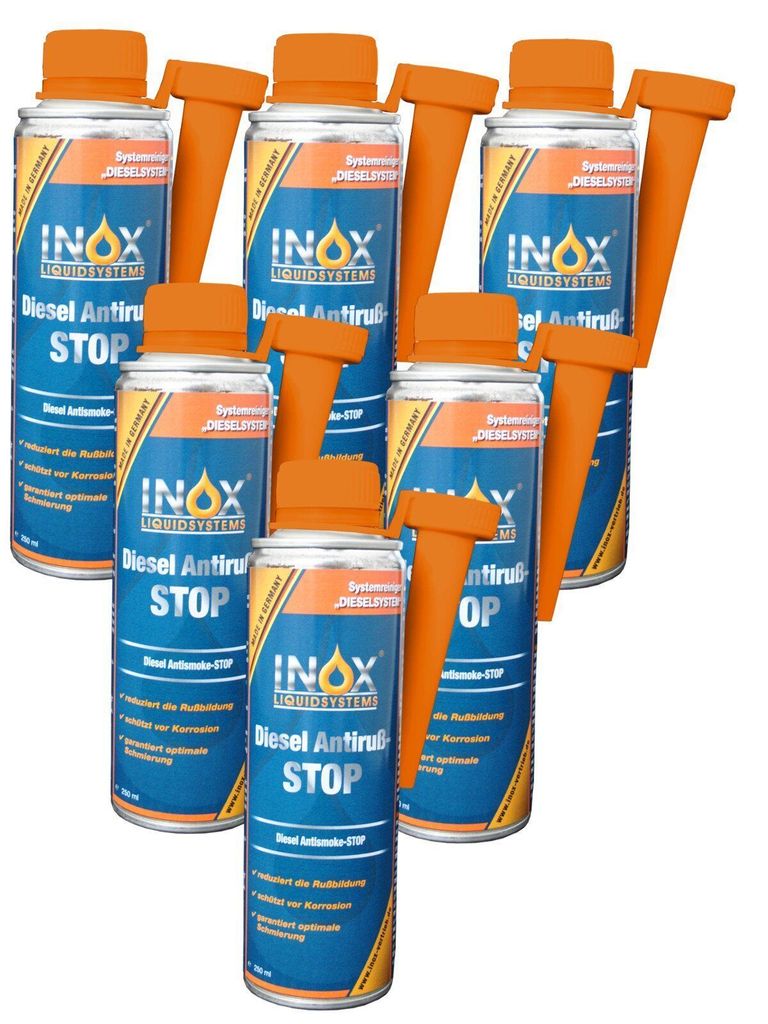 INOX Diesel Anti Ruß Stop Additiv, 6x250ml - Kraftstoffzusatz für Dieselmotoren