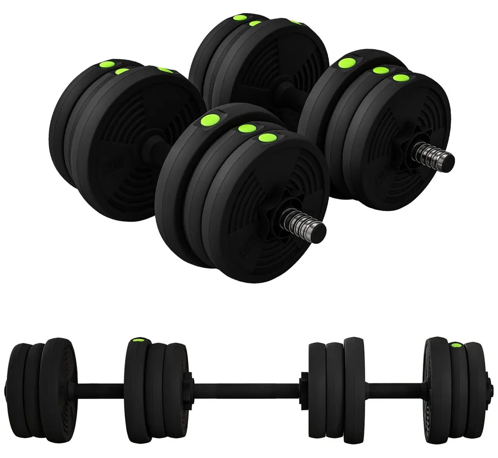 Kit haltères et barre de musculation 20 kg pour entraînement complet