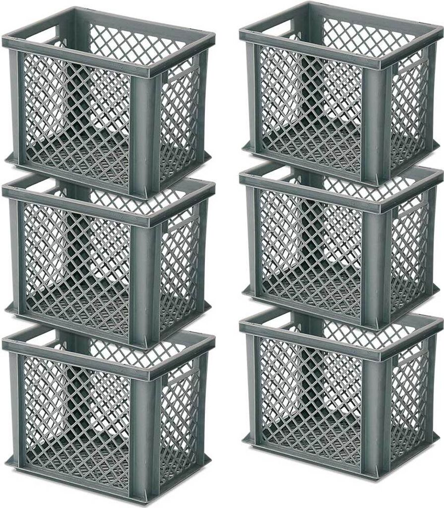 6x Stapelkorb / Eurobehälter, LxBxH 400 x 300 x 325 mm, Produktbild 