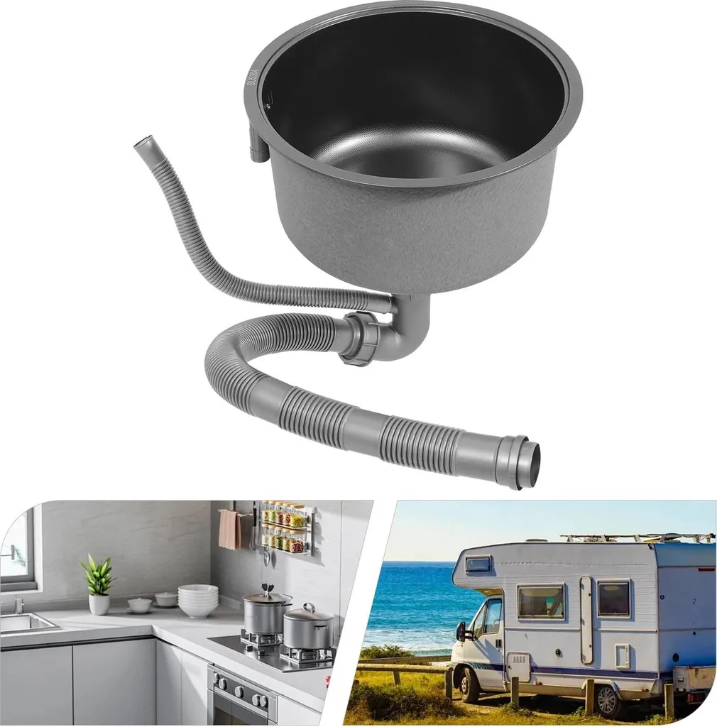 Lavello Inox 304 Nero 1 Vasca Rotonda | Alta Qualità Professionale