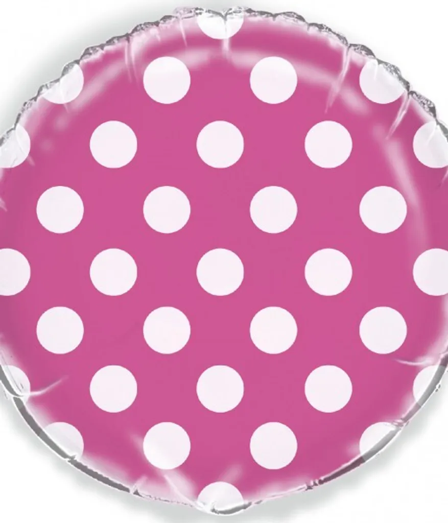 Ballon aluminium Magenta 45cm Dots : décoration durable qui ne dégonfle pas