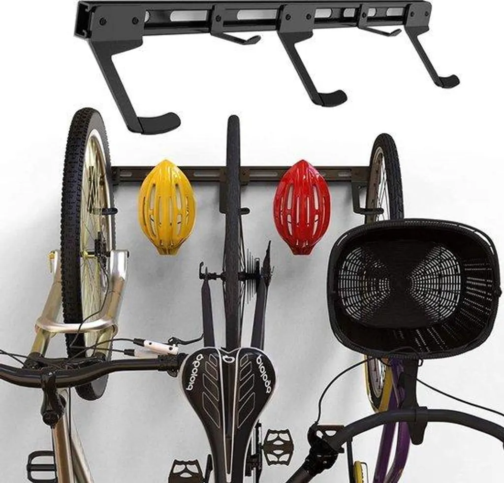 Libérez de l'espace au sol avec ce support mural vélos triple robuste