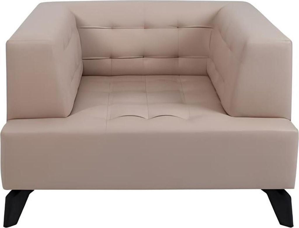 Luxus Beiger Ledersessel Polster Lounge Einsitzer Relax Clubsessel Stil