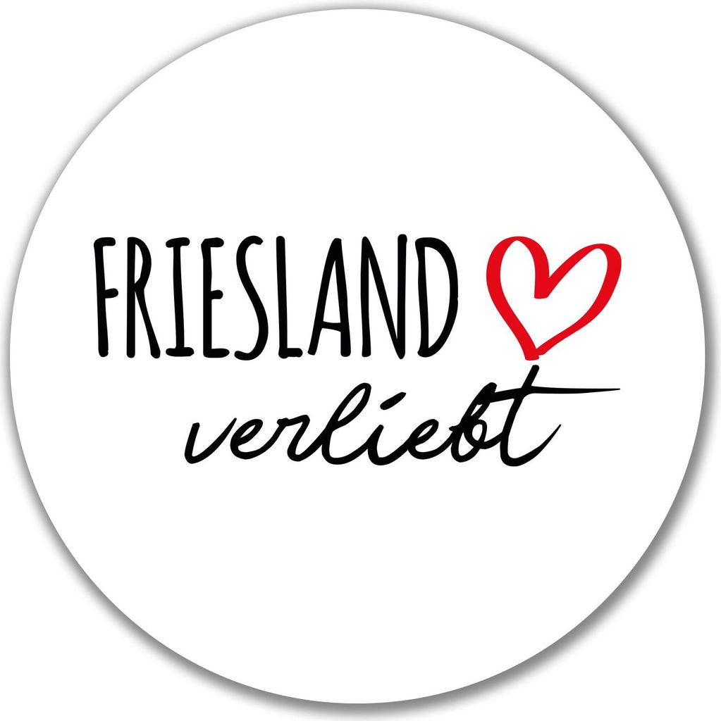 Huuraa Aufkleber Friesland verliebt 10cm rund Sticker Geschenkidee