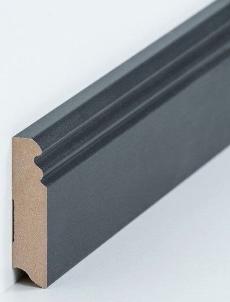 Innenwinkel Für Sockelleisten mit Berliner Profil 19 x 80 x 400 mm Schwarz zum Kleben, Schrauben & Nageln MDF-Kern foliert Innenecken by PROVISTON