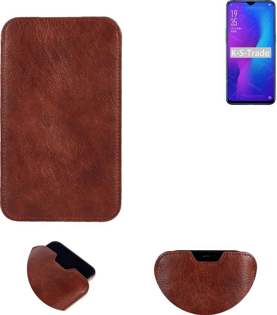 K-S-Trade Schutzhülle Handyhülle kompatibel mit Oppo R17 Handytasche Kunstleder Sleeve in braun