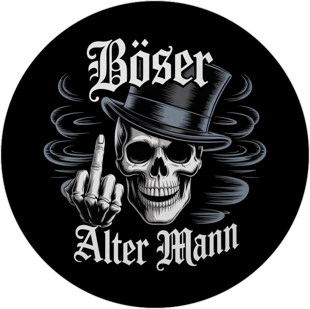 Totenkopf mit Mittelfinger Magnet - Böser alter Mann