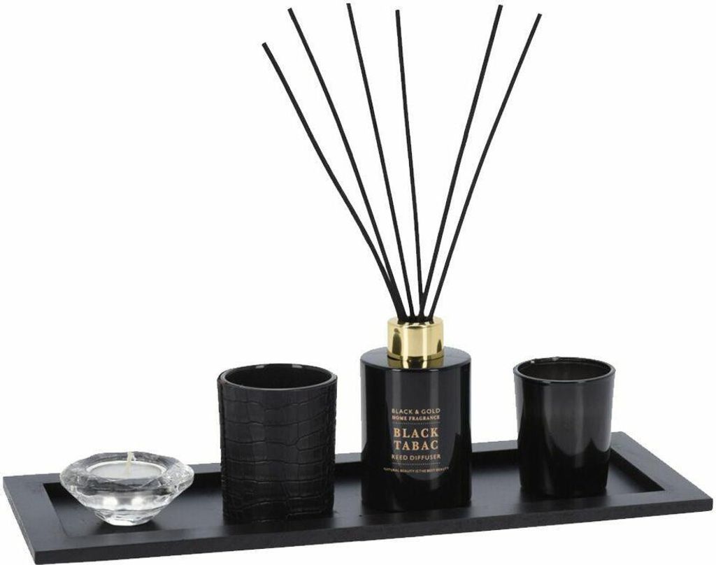 kerzenhalter/Diffusor 38x15x0,95cm 5 Stück, Holz/Glas Produktbild 
