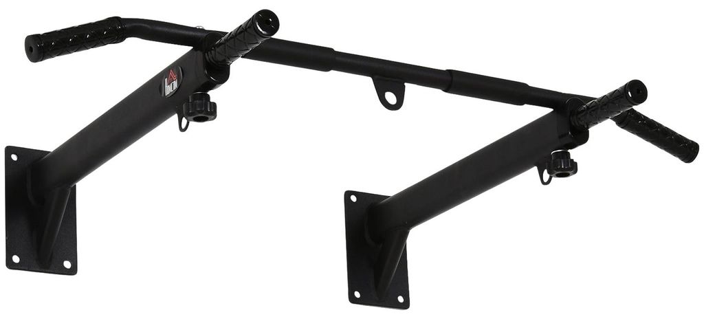 Klimmzugstange Wandmontage Pull Up Bar, Reckstange Mit Ösen Für Boxsack, Stahl, Schwarz, 93,5X65X17 Cm