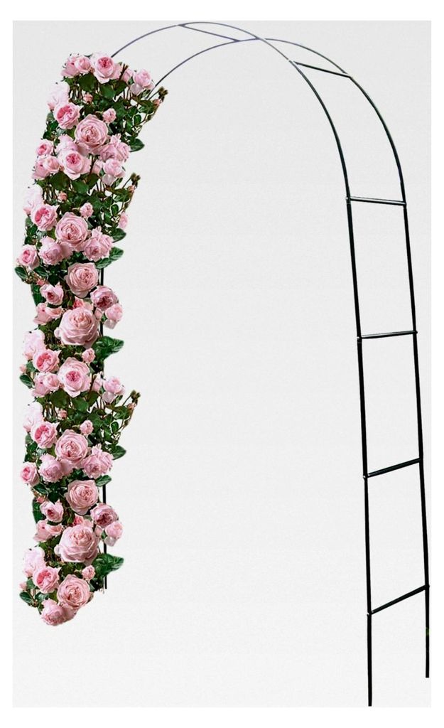 Wetterfester Rosenbogen Grün 240x140x36cm aus pulverbeschichtetem Metall Pergola Rankhilfe Rankgitter Torbogen