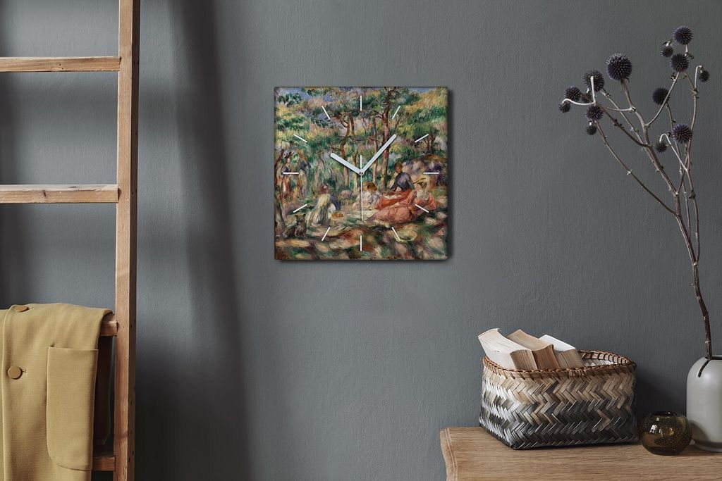 Coloray Hodiny Unikátní 30x30 cm Tiché hodiny Pro obývací pokoj a kuchyň Nástěnné hodiny Plátno Bílé ručičky hodin - Lesní muž