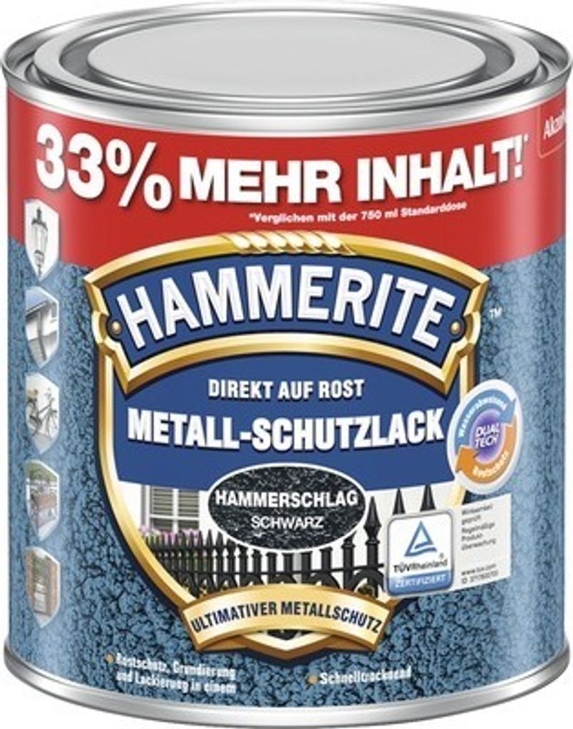 Hammerite Metall-Schutzlack Hammerschlag, Fertig gemischt, Produktbild 