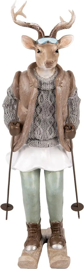 Statua Cervo Marrone Clayre & Eef 31cm - Decorazione Casa Elegante