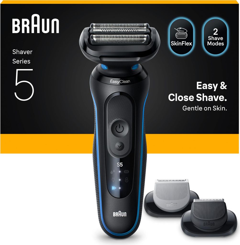 Braun Series 5 Elektrorasierer Herren 50 Min Akku+2 Aufsätze