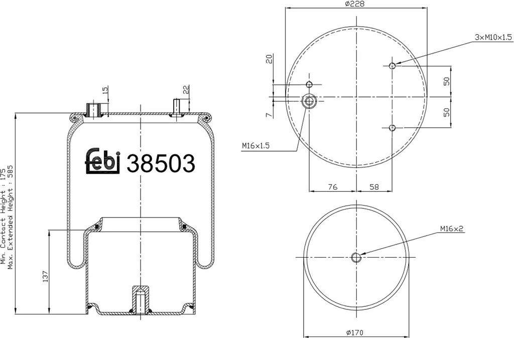 Soufflet FEBI 38503 : Réparez votre suspension pneumatique affaissée