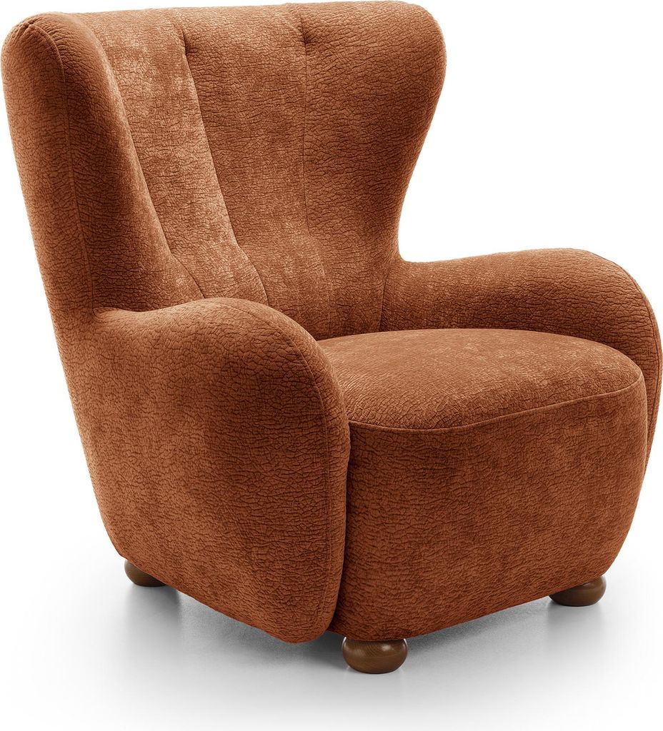 Masseno Polstersessel MIST Loungesessel ergonomisch, Chenille Orange