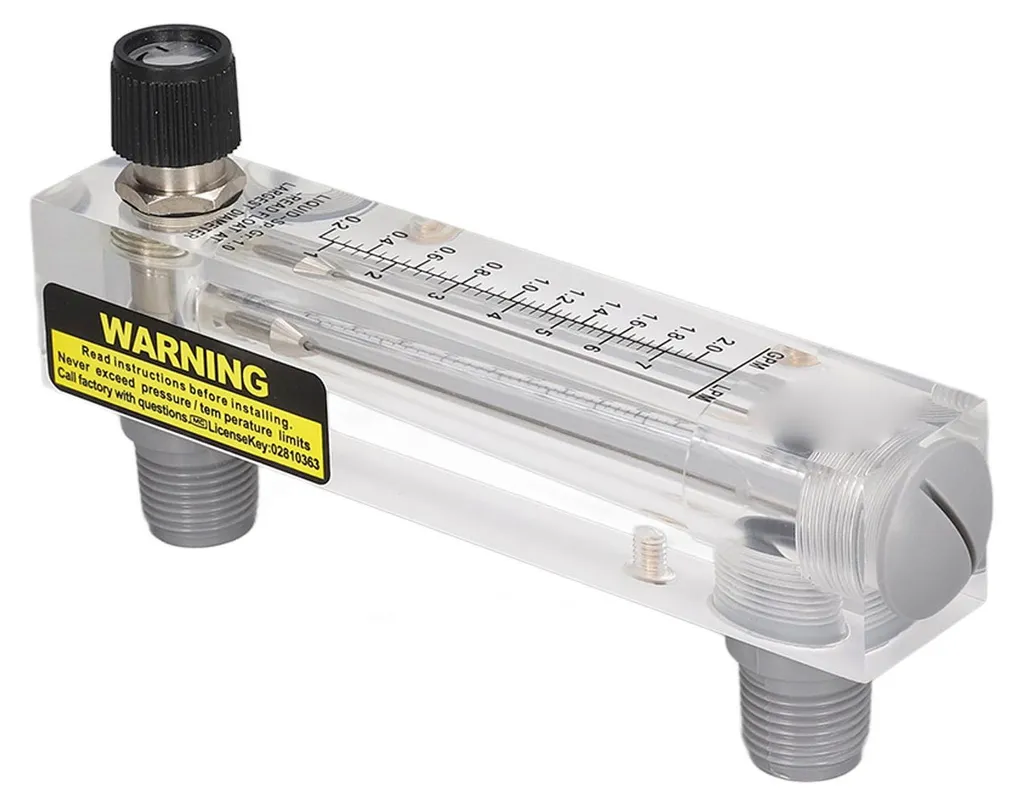 Indicateur de Débit 0.2-2 GPM - Débitmètre Acrylique pour Panneaux - 4