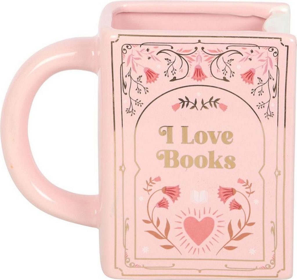 Something Different - "I Love Books" Kaffeebecher, Geformt SD10440 (Einheitsgröße) (Pink)
